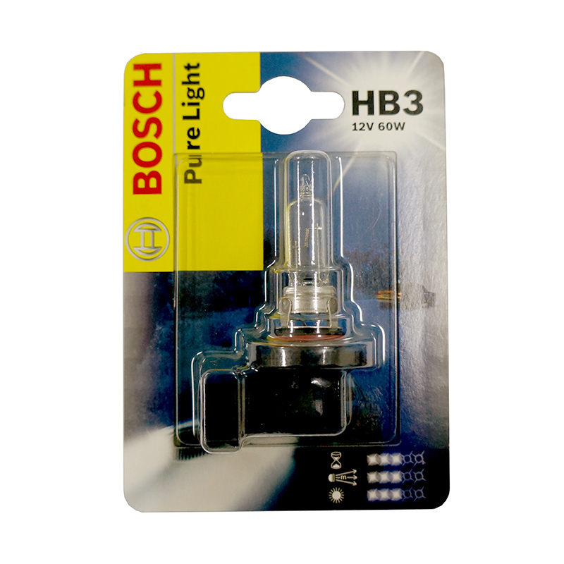 【定形外郵便で送料無料】BOSCH(ボッシュ)HB3 12V 60W ハロゲンバルブ ピュアライト HB-SBHB3 アウトレット品