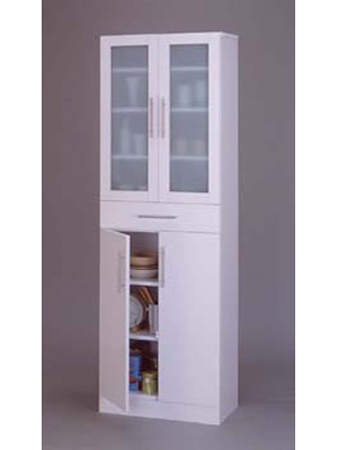 【代引不可】カトレア 食器棚 60-180 ホワイト シンプルで清潔感抜群のホワイト食器棚