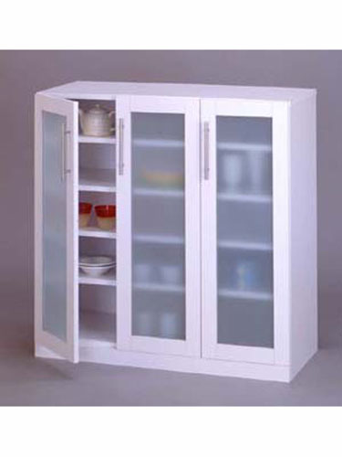 【代引不可】カトレア 食器棚 90-90 ホワイト シンプルで清潔感抜群のホワイト食器棚