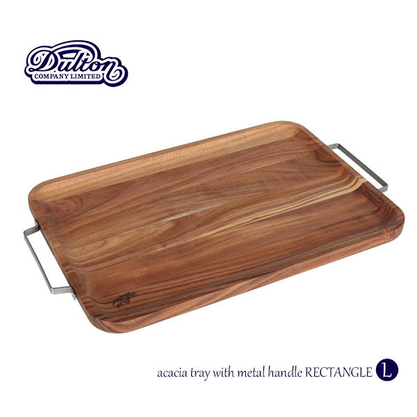 ハンドル付き 木製トレー Rectangle L  ダルトン(DULTON)アカシア/大皿/木製プレート/ウッドトレイ/お盆/カフェ/ランチプレート
