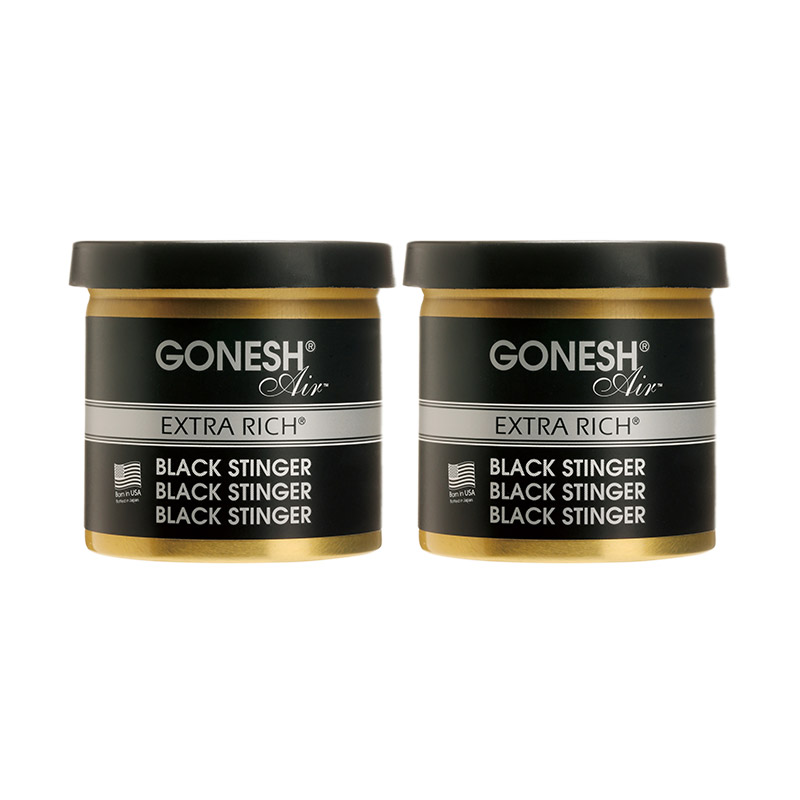 【2個セット】 GONESH(ガーネッシュ) 固形タイプ芳香剤 ゲルエアフレッシュナー ブラックスティンガー 3080-14 フレッシュシトラスグリーンの香り ジェル